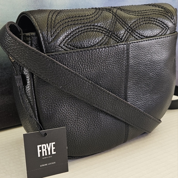 FRYE Black Pebble Saddle Crossbody Bag NWT - Picture 14 of 16